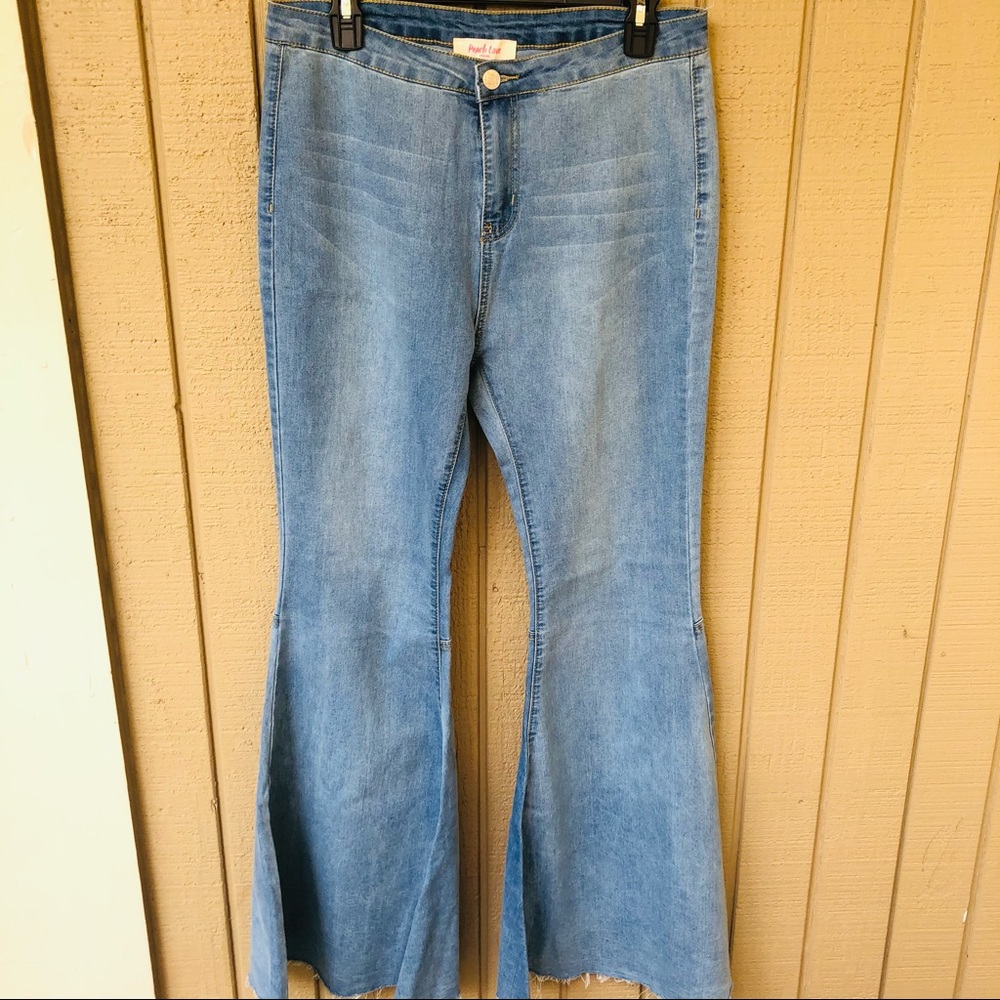 Peach Love high waist flare mermaid jeans